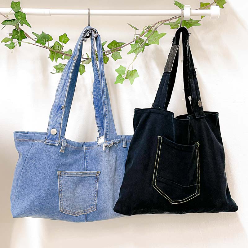 Denim shopper store bag